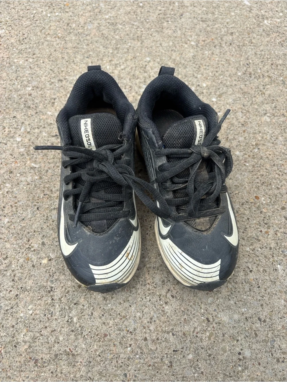Nike Kids Black and White Vapor Cleats with Swoosh